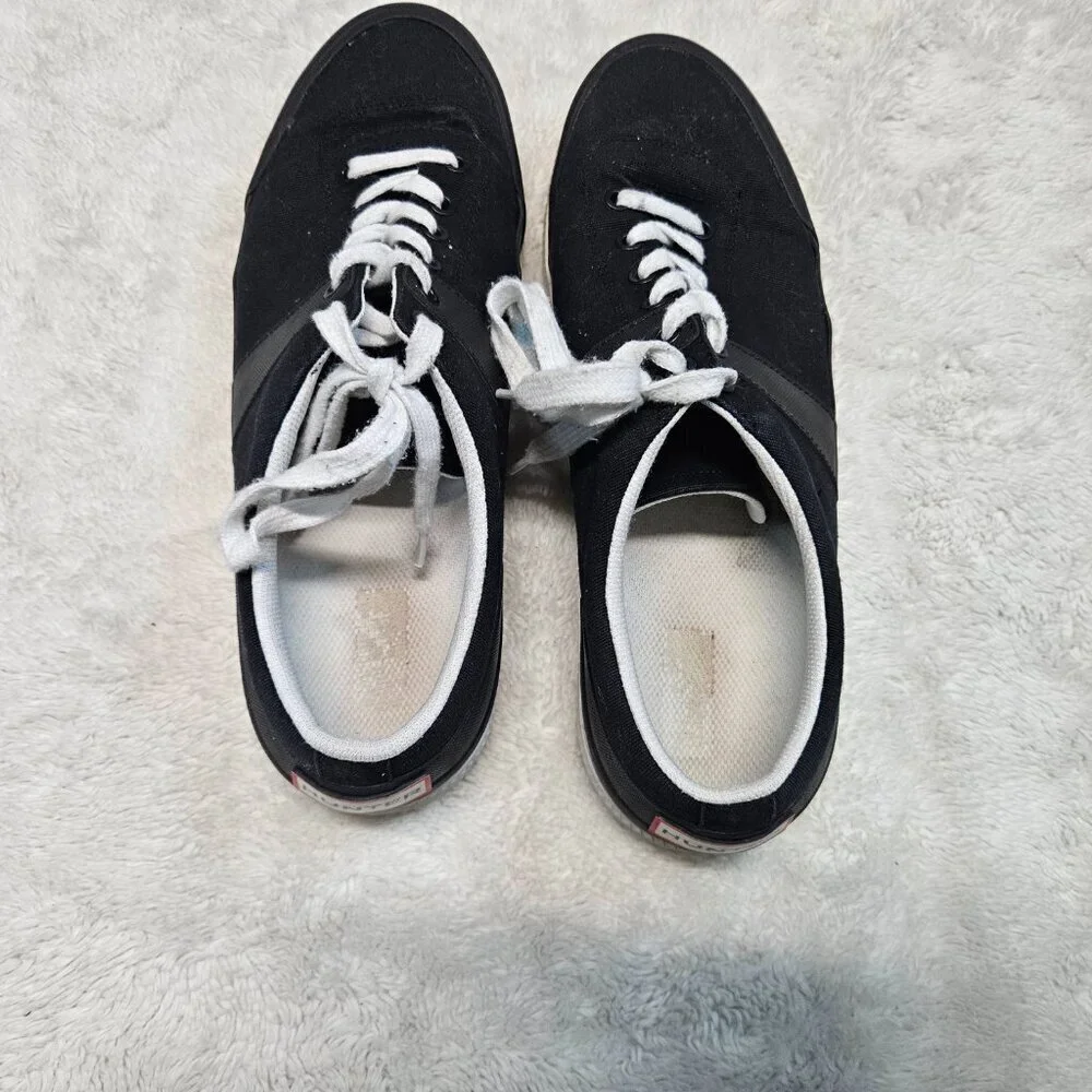 Hunter Black Canvas White Low Top Sneakers Men 12‎ Casual Classic Everyday Basic